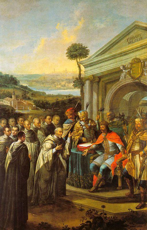 Istvan Dorfmeister Bela III Founding the Cistercian Monastery at Szentgotthard in 1183 oil painting image